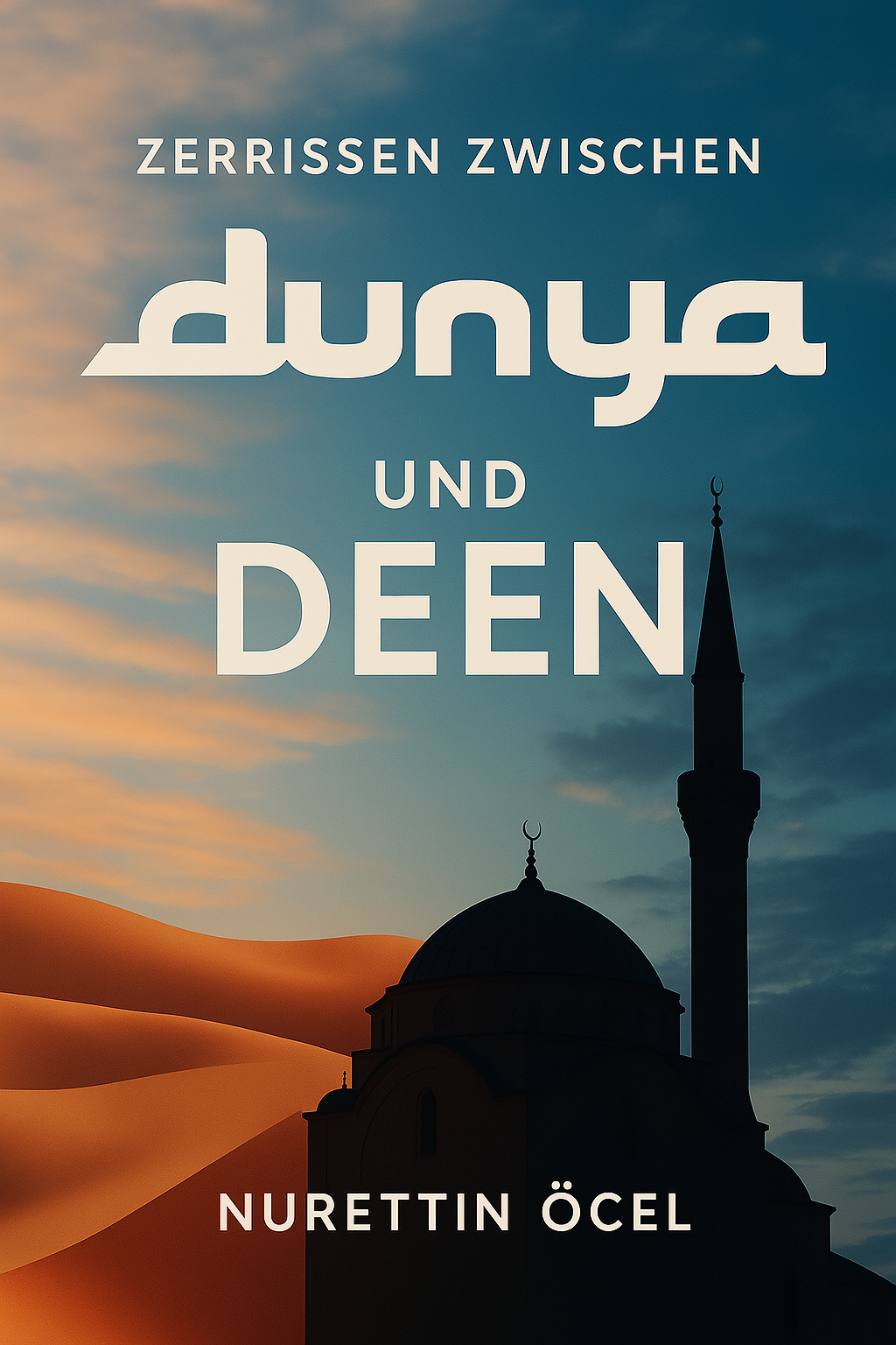 Das Buch Zerissen zwischen Dunya und Deen in den Händen eines Lesers